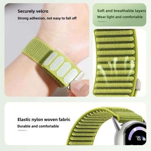 For Xiaomi Smart Band 10 / 9 / 8 Woven Nylon Hook And Loop Fastener Metal Interfa ... (Klein Blue)