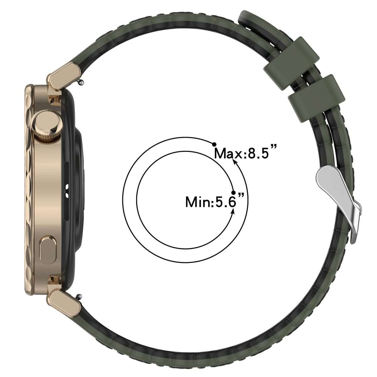18mm Two Color Sunflower Silicone Watch Band(White Black)