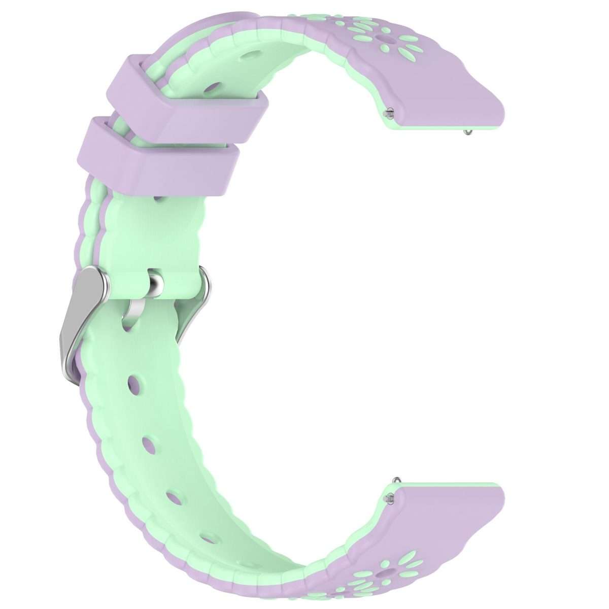 18mm Two Color Sunflower Silicone Watch Band(Purple Teal)