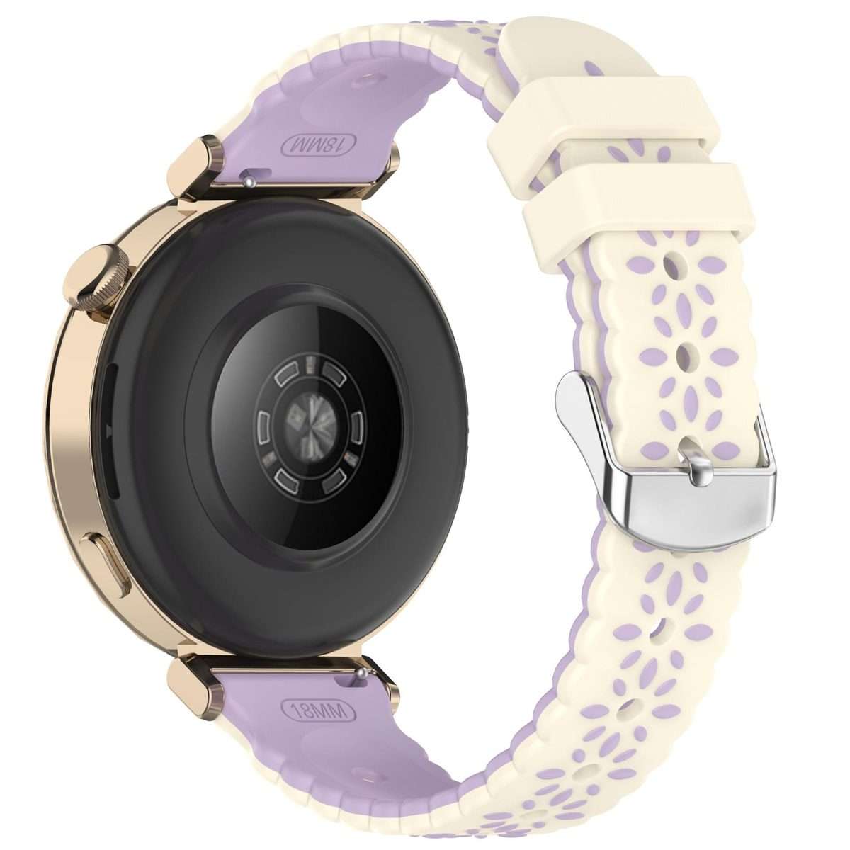 18mm Two Color Sunflower Silicone Watch Band(Starlight Purple)