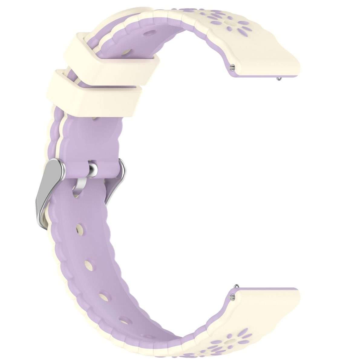 18mm Two Color Sunflower Silicone Watch Band(Starlight Purple)