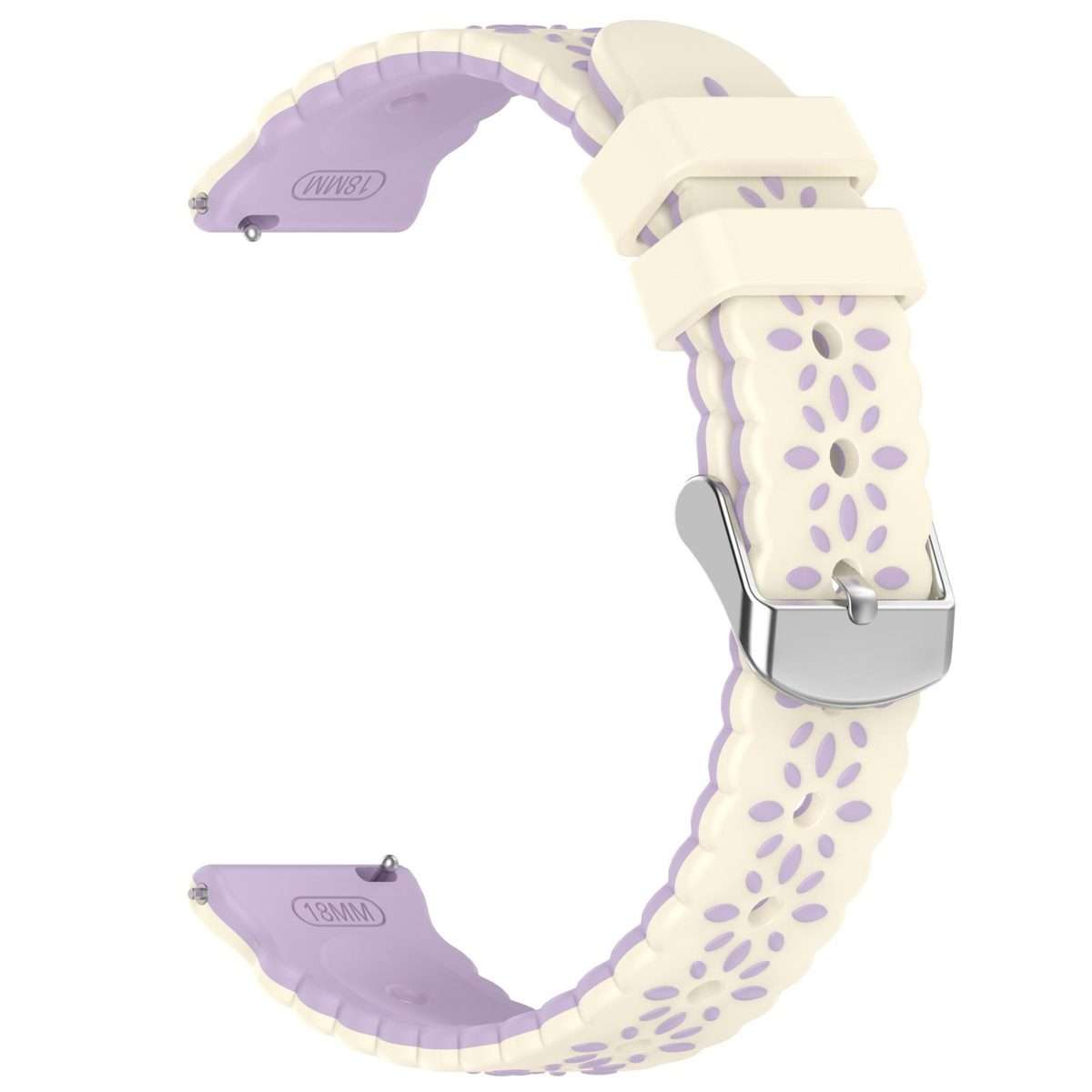 18mm Two Color Sunflower Silicone Watch Band(Starlight Purple)