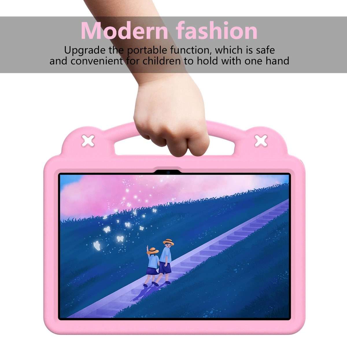 For Xiaomi Redmi Pad 2 Pro 12.1 Handle Kickstand Children EVA Shockproof Tablet Case(Pink)