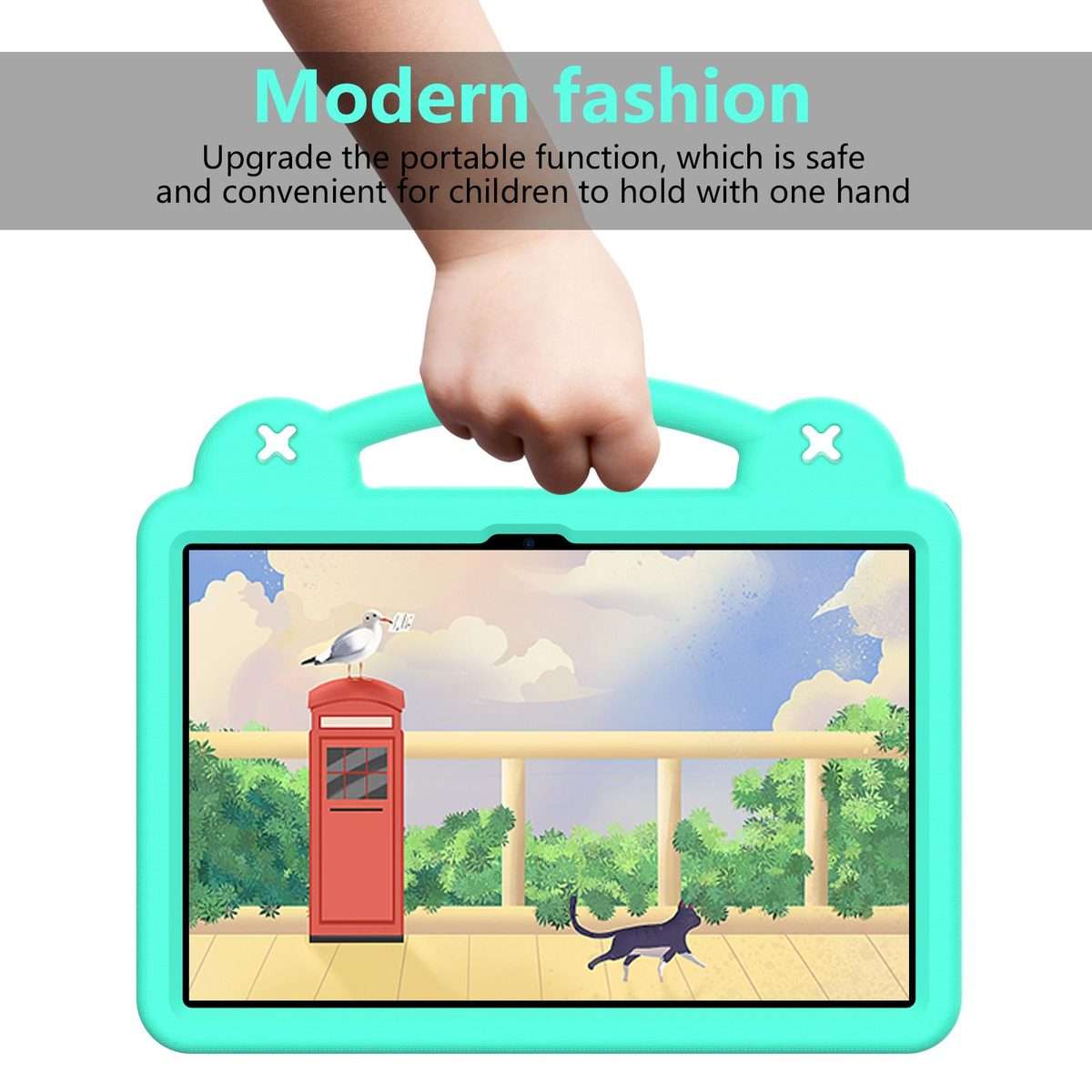 For Xiaomi Redmi Pad 2 Pro 12.1 Handle Kickstand Children EVA Shockproof Tablet Case(Mint Green)