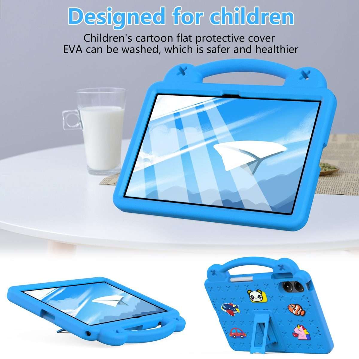 For Xiaomi Redmi Pad 2 Pro 12.1 Handle Kickstand Children EVA Shockproof Tablet Case(Sky Blue)