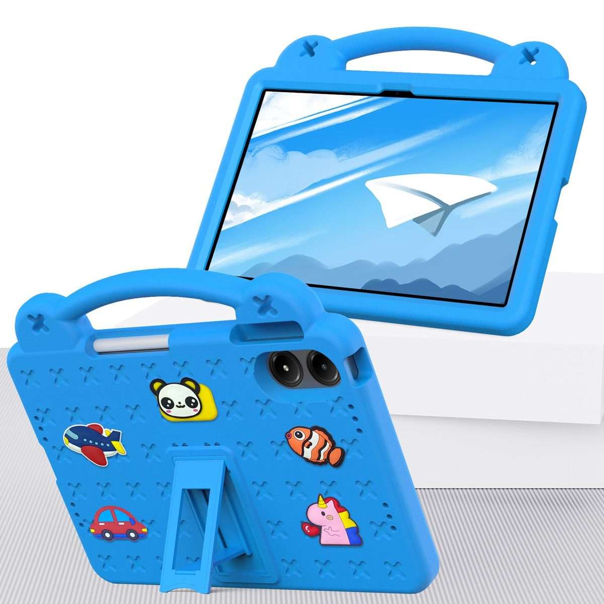 For Xiaomi Redmi Pad 2 Pro 12.1 Handle Kickstand Children EVA Shockproof Tablet Case(Sky Blue)