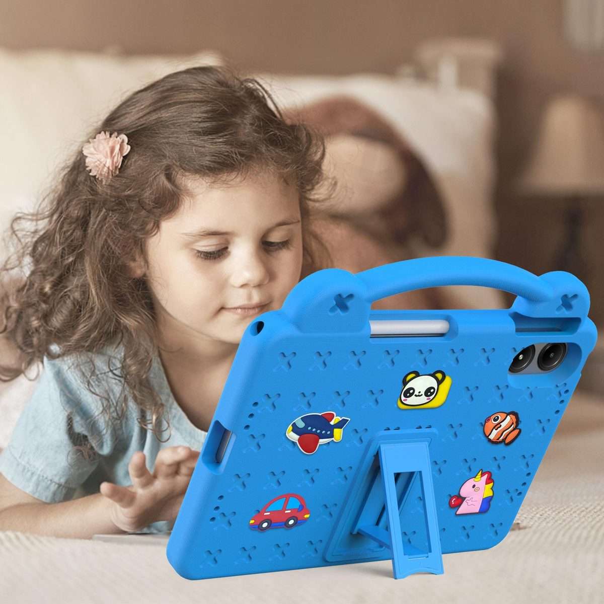 For Xiaomi Redmi Pad 2 Pro 12.1 Handle Kickstand Children EVA Shockproof Tablet Case(Sky Blue)