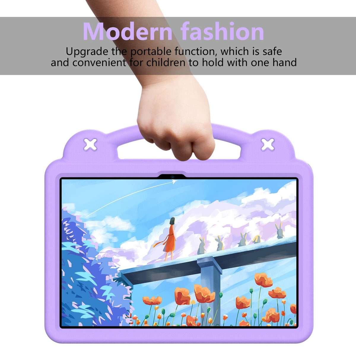 For Xiaomi Redmi Pad 2 Pro 12.1 Handle Kickstand Children EVA Shockproof Tablet Case(Light Purple)