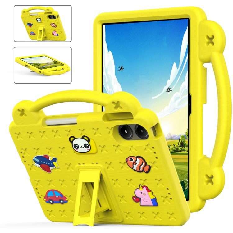 For Xiaomi Redmi Pad 2 Pro 12.1 Handle Kickstand Children EVA Shockproof Tablet Case(Yellow)