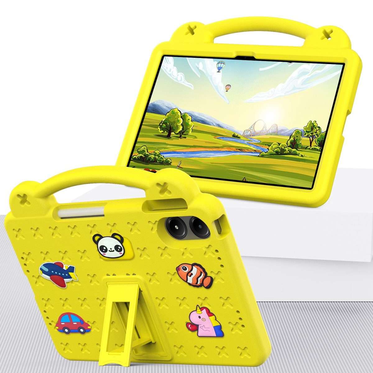 For Xiaomi Redmi Pad 2 Pro 12.1 Handle Kickstand Children EVA Shockproof Tablet Case(Yellow)