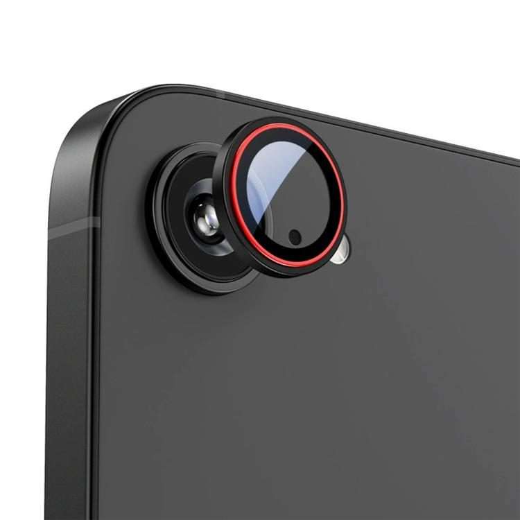 For iPhone 17e / 16e Kalebol Precise Alignment Stepped Eagle Eye Metal Lens Film(Black Red)
