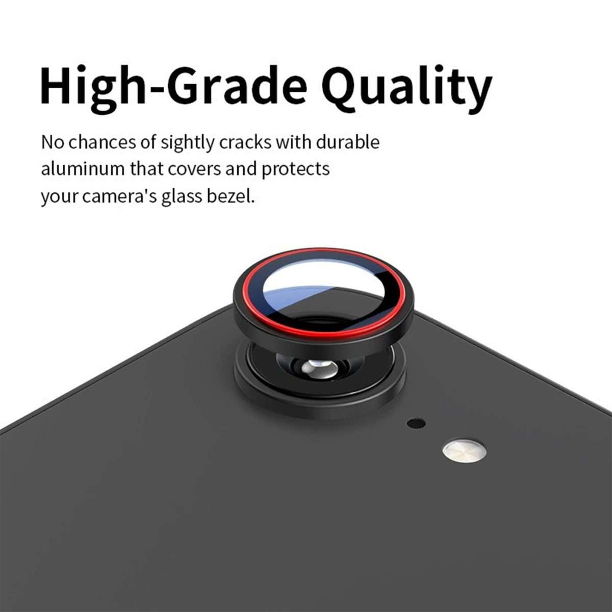 For iPhone 17e / 16e Kalebol Precise Alignment Stepped Eagle Eye Metal Lens Film(Black Red)