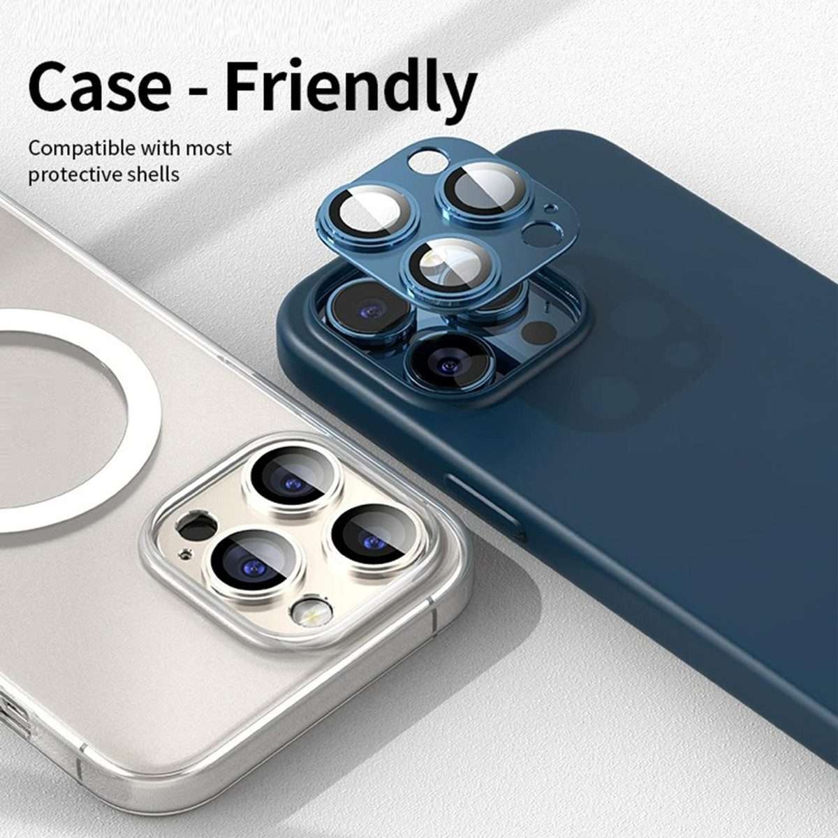 For iPhone 15 Plus Kalebol Precise Alignment Stepped Eagle Eye Metal Lens Film(Black)