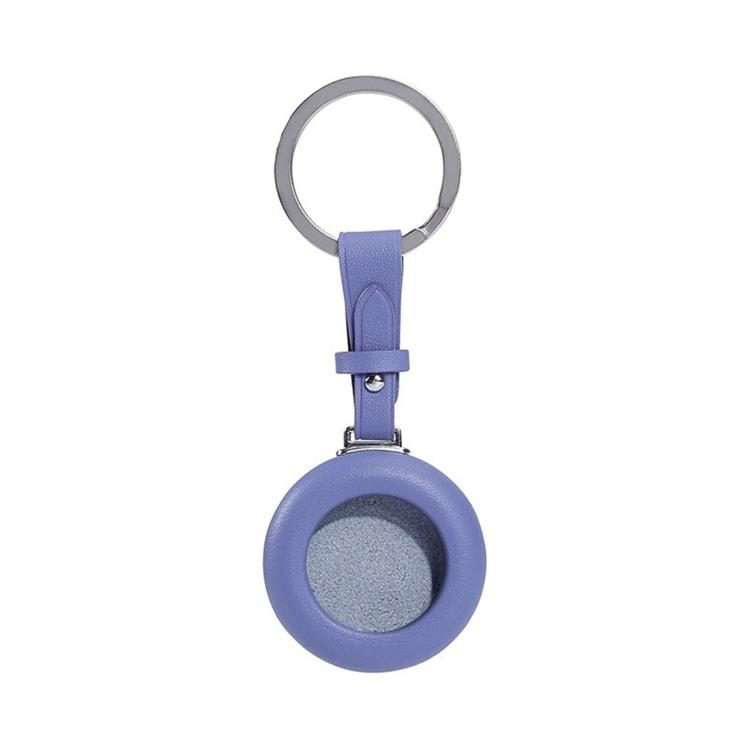 For AirTag 2nd Gen / AirTag 1st Gen Genuine Leather Shockproof Anti-scratch Pro ... (Light Purple)