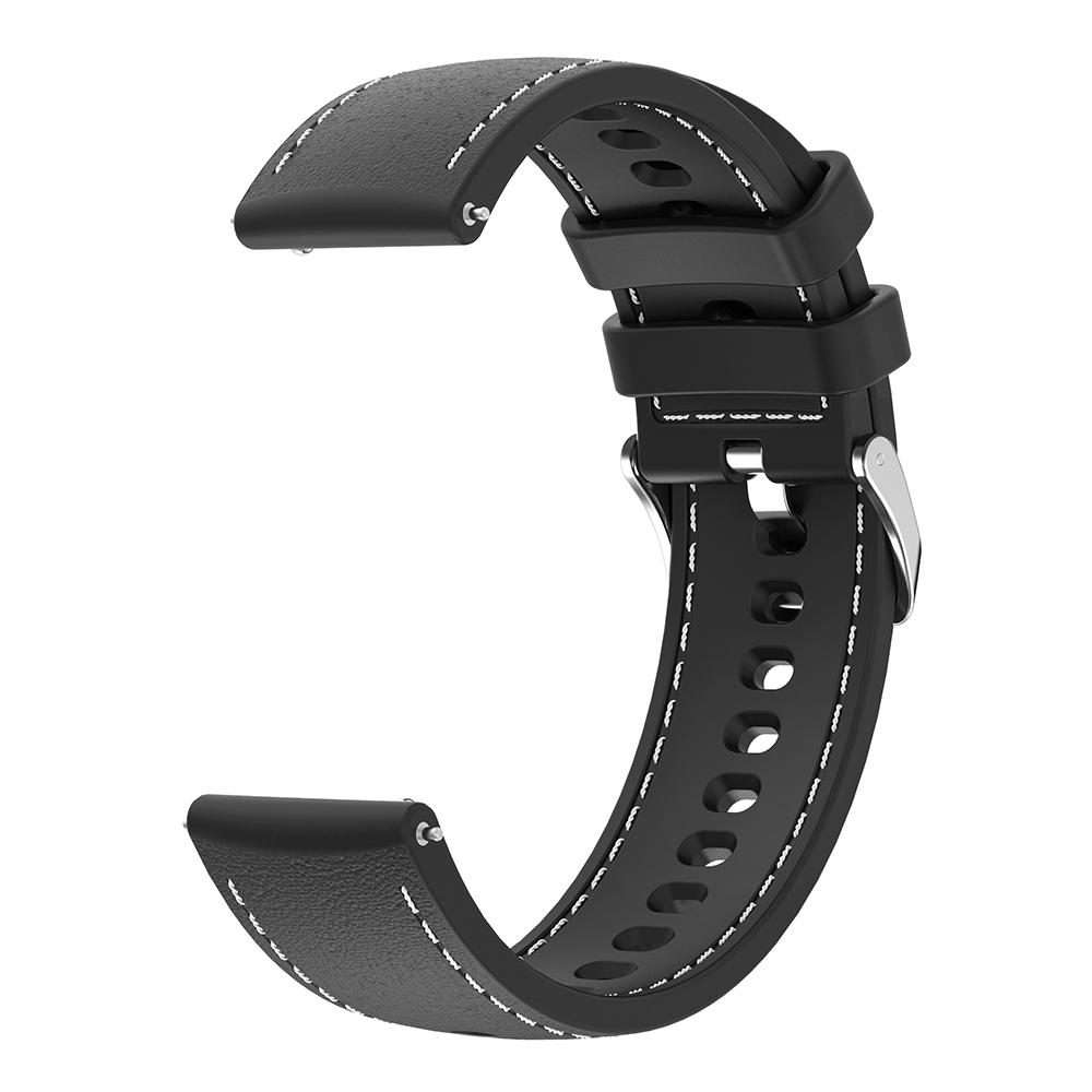 18mm Stitched Silicone Watch Band(Black)