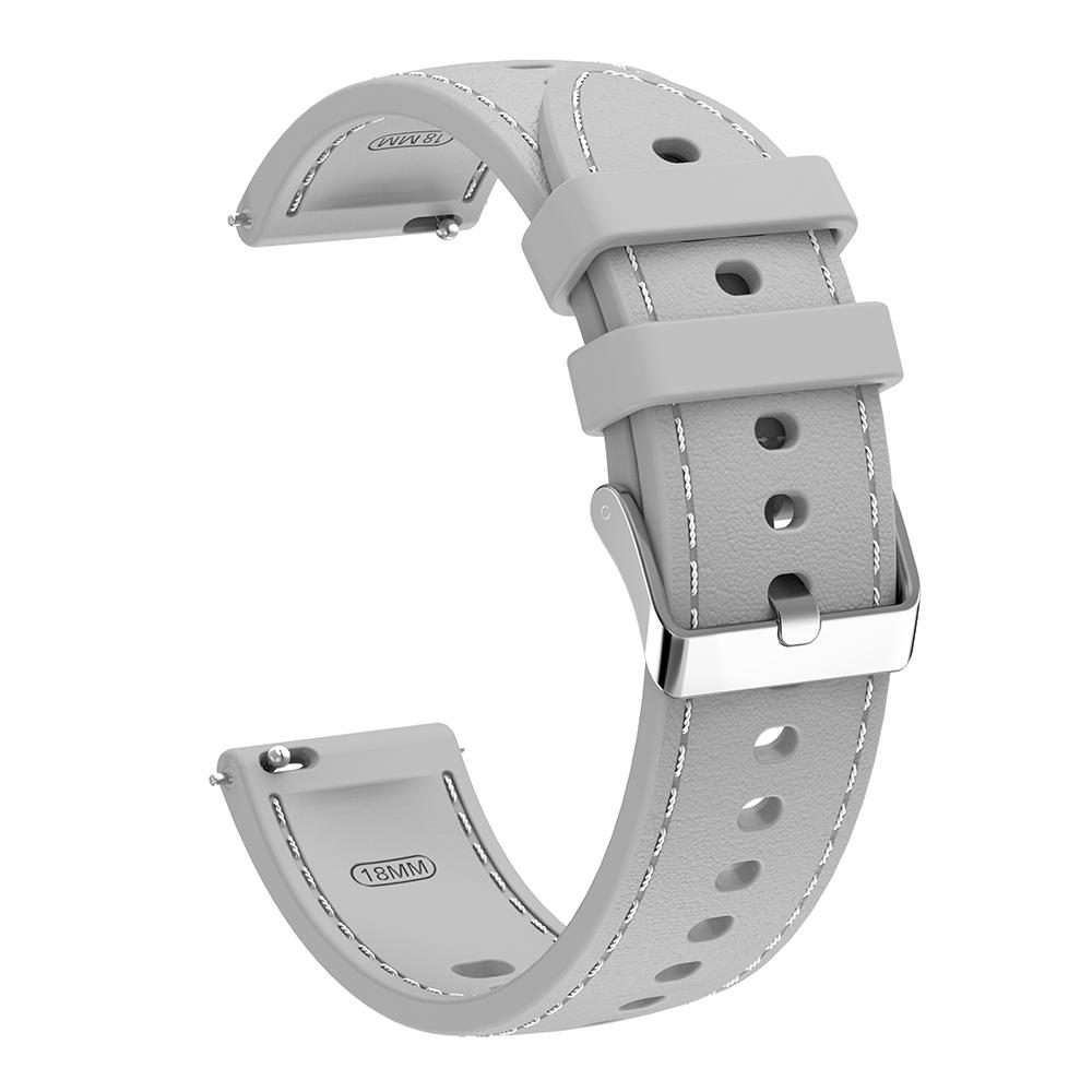 18mm Stitched Silicone Watch Band(Gray)