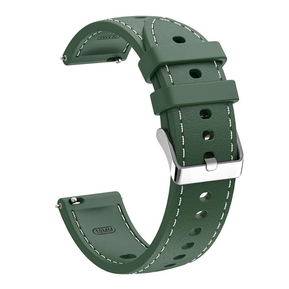 18mm Stitched Silicone Watch Band(Army Green)