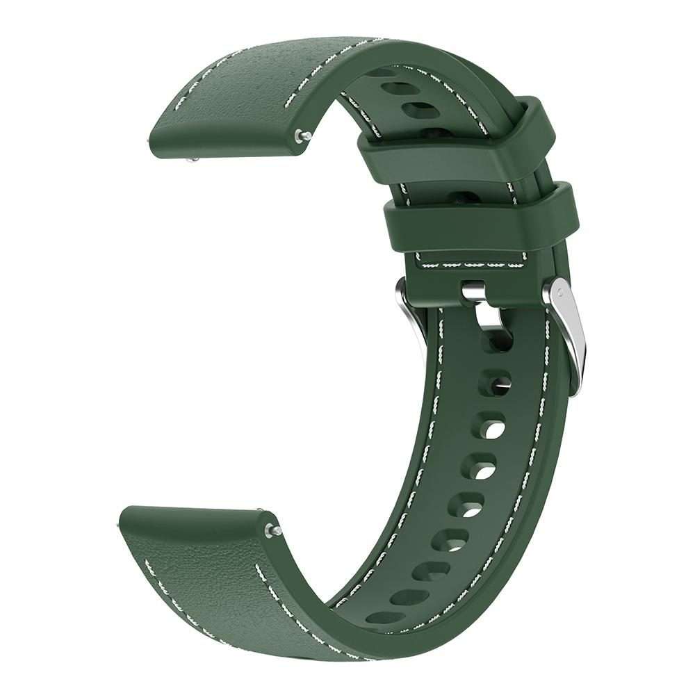 18mm Stitched Silicone Watch Band(Army Green)