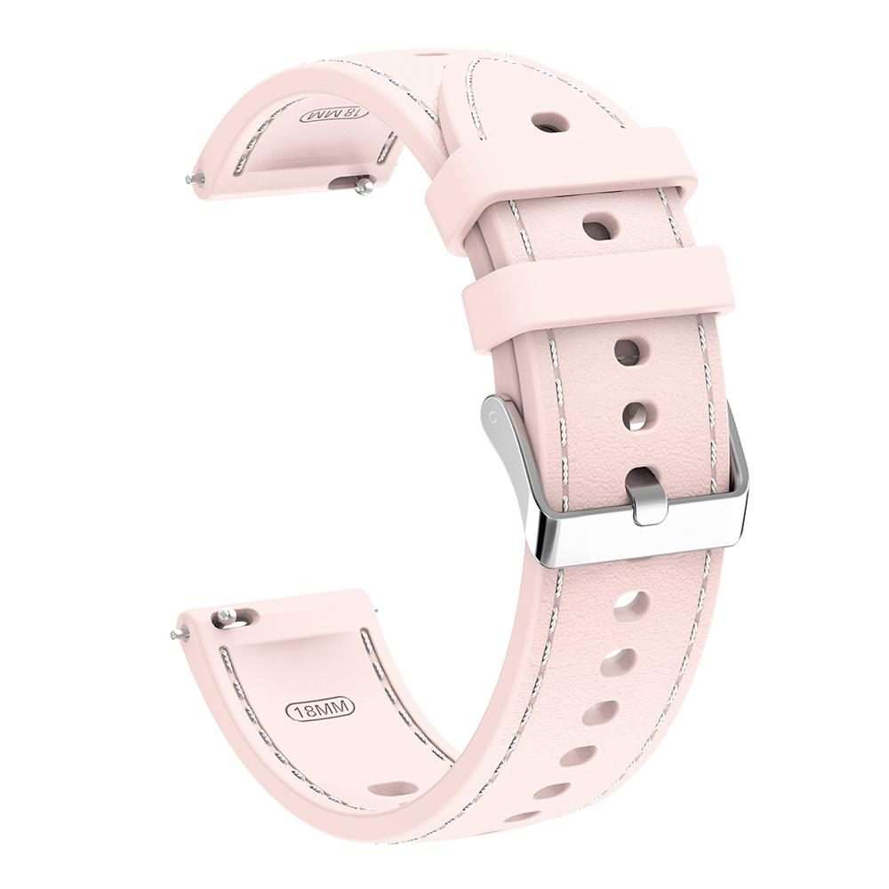 18mm Stitched Silicone Watch Band(Pink)