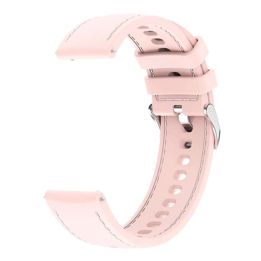 18mm Stitched Silicone Watch Band(Pink)