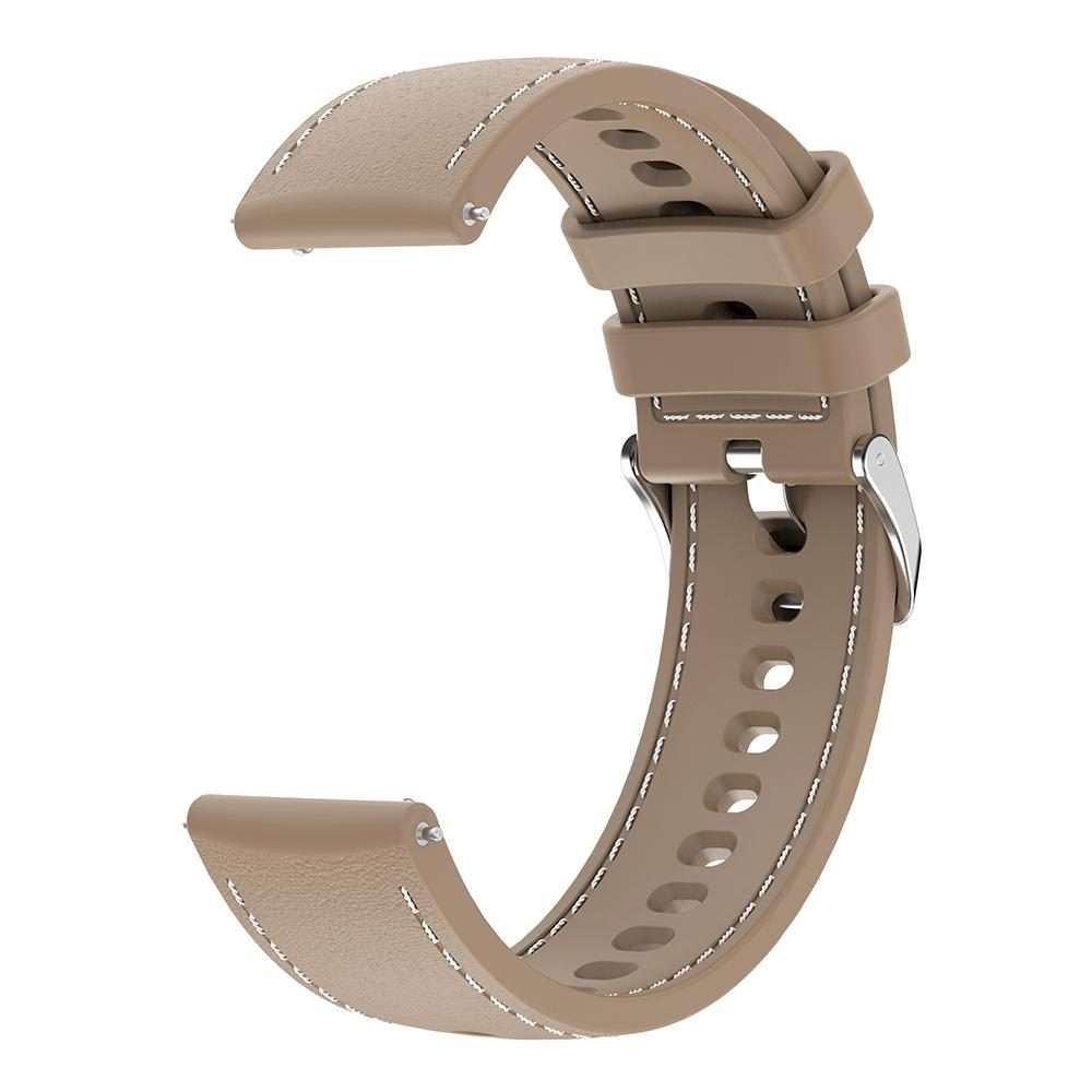 18mm Stitched Silicone Watch Band(Desert Silver)