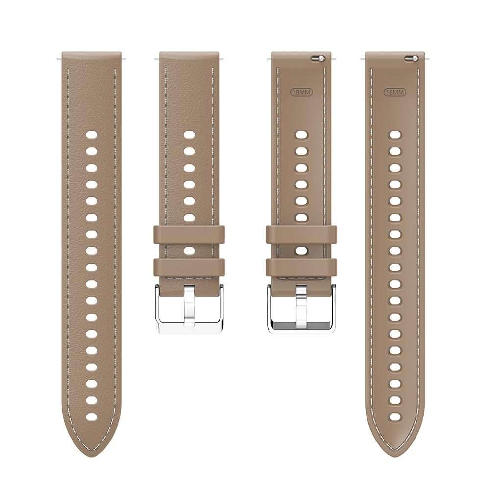 18mm Stitched Silicone Watch Band(Desert Silver)