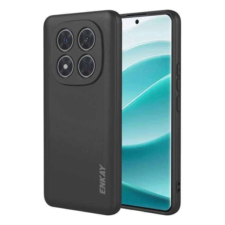 For Redmi Note 14 Pro+ 5G Global ENKAY Liquid Silicone Soft Shockproof Phone Case(Black)