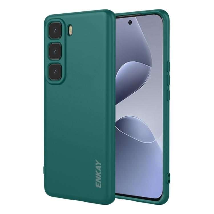 For Infinix Hot 60 Pro+ ENKAY Liquid Silicone Soft Shockproof Phone Case(Dark Green)