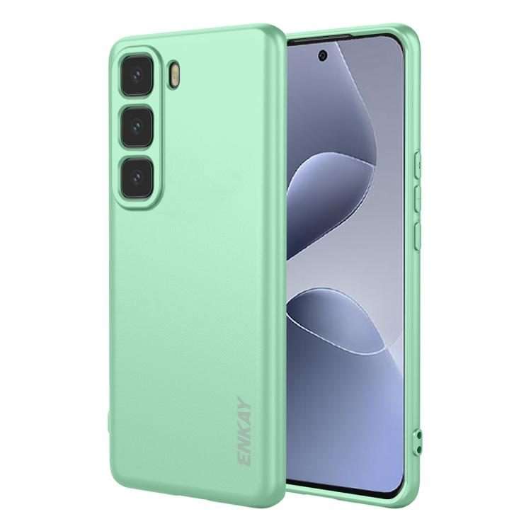 For Infinix Hot 60 Pro+ ENKAY Liquid Silicone Soft Shockproof Phone Case(Light Green)