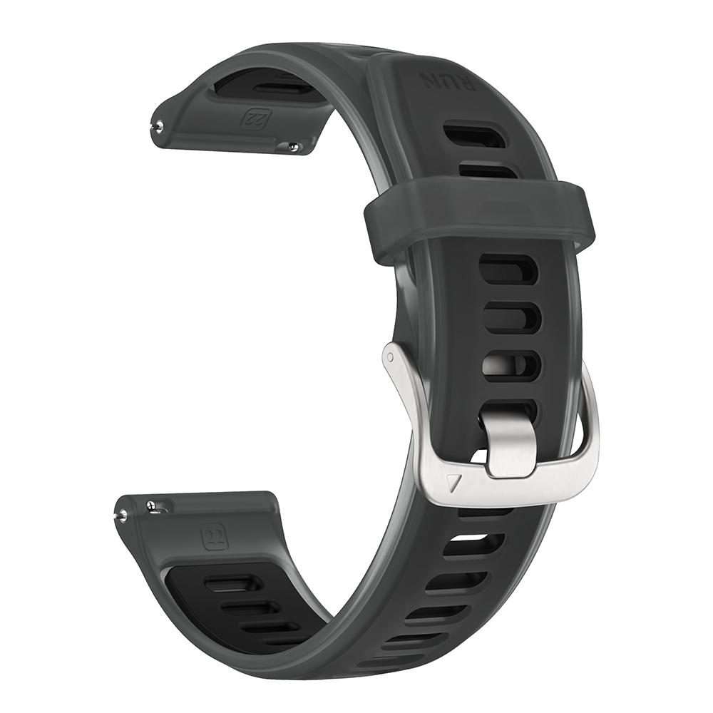 18mm Silver Steel Buckle Translucent Color Silicone Watch Band(Black)