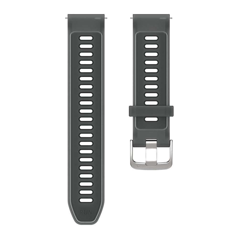 18mm Silver Steel Buckle Translucent Color Silicone Watch Band(Black)