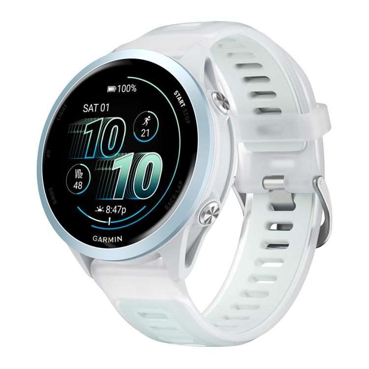 18mm Silver Steel Buckle Translucent Color Silicone Watch Band(White)