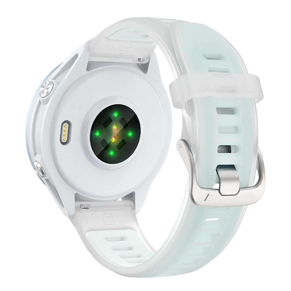 18mm Silver Steel Buckle Translucent Color Silicone Watch Band(White)