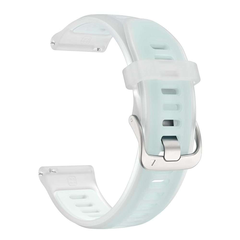 18mm Silver Steel Buckle Translucent Color Silicone Watch Band(White)