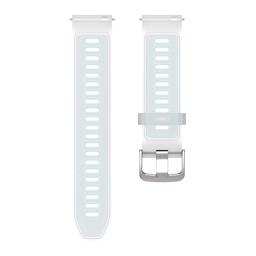 18mm Silver Steel Buckle Translucent Color Silicone Watch Band(White)