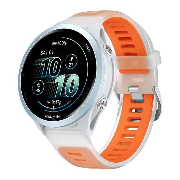 18mm Silver Steel Buckle Translucent Color Silicone Watch Band(Orange)