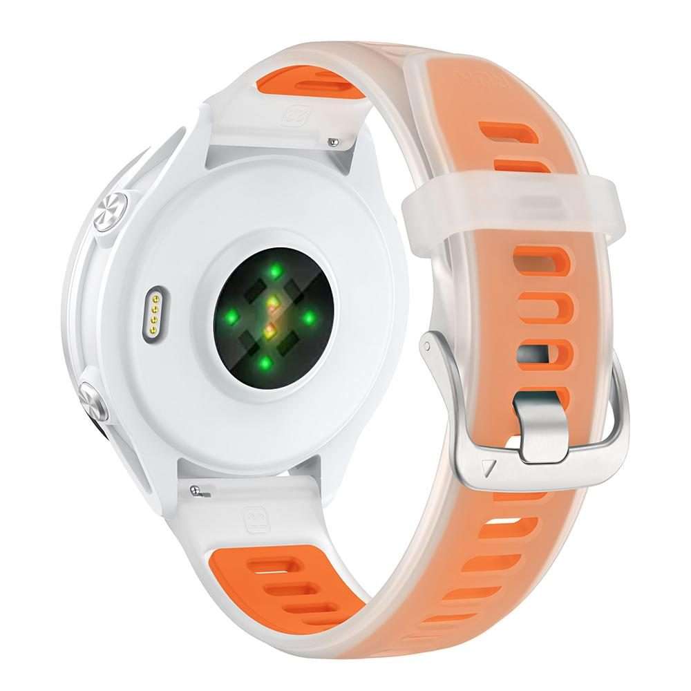 18mm Silver Steel Buckle Translucent Color Silicone Watch Band(Orange)