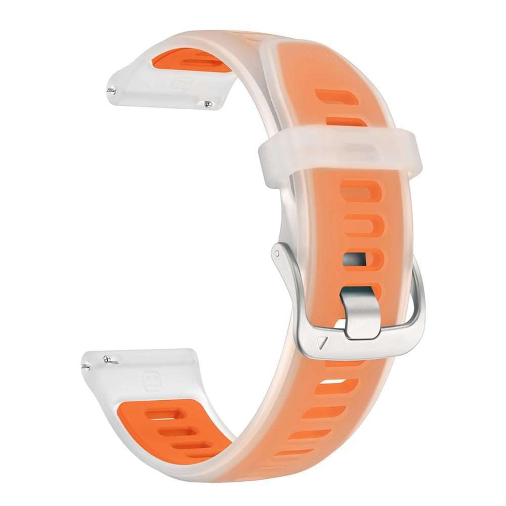 18mm Silver Steel Buckle Translucent Color Silicone Watch Band(Orange)