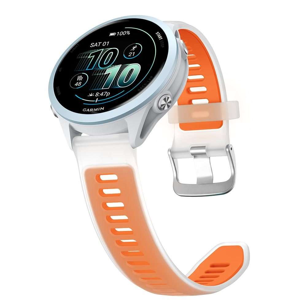 18mm Silver Steel Buckle Translucent Color Silicone Watch Band(Orange)