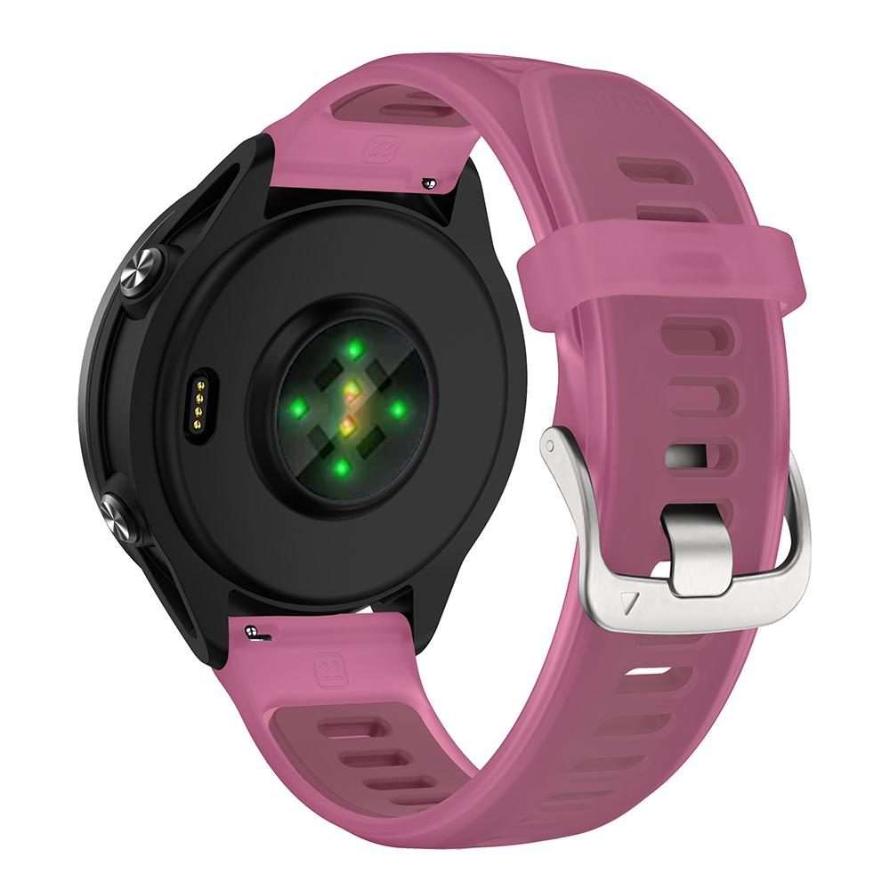 18mm Silver Steel Buckle Translucent Color Silicone Watch Band(Red)