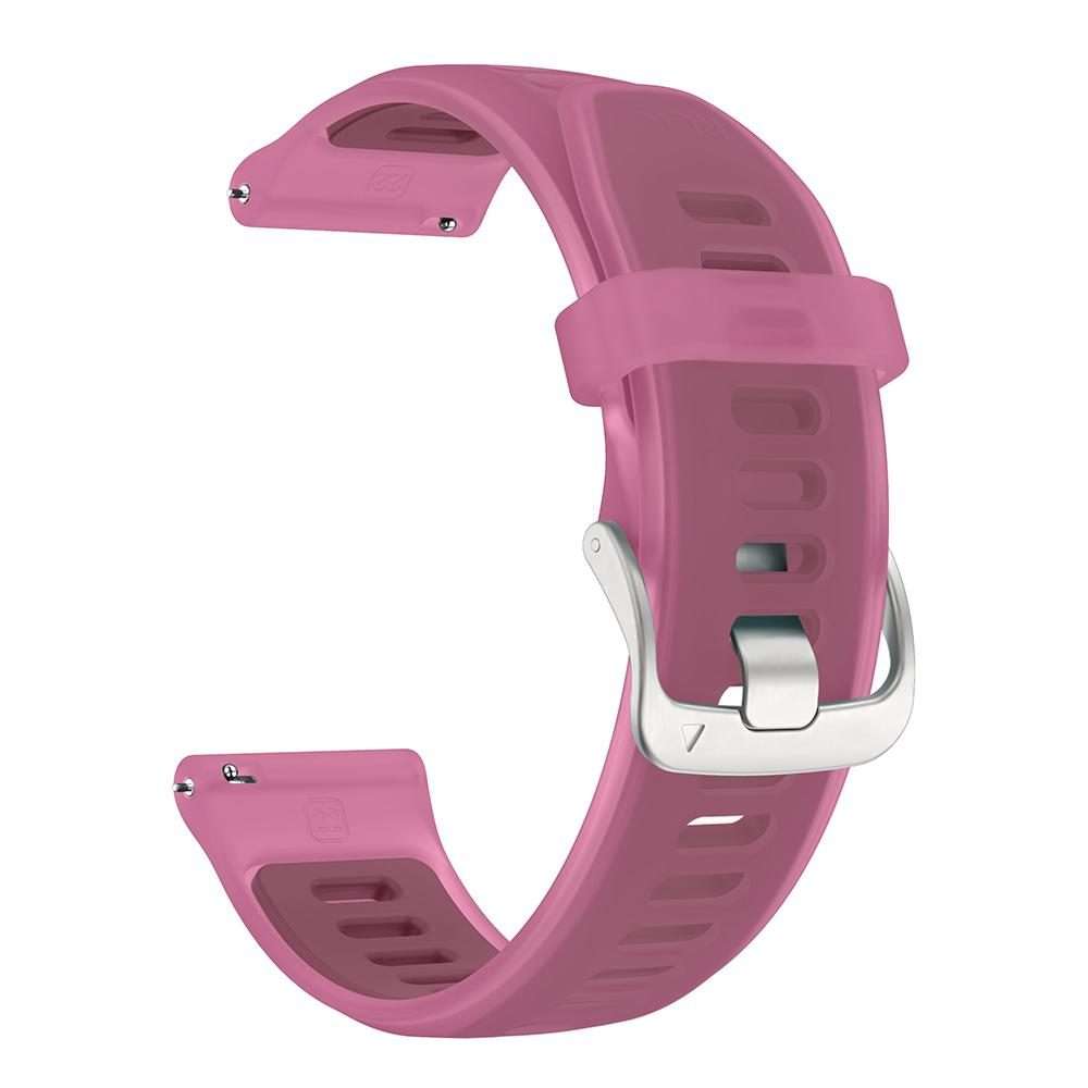 18mm Silver Steel Buckle Translucent Color Silicone Watch Band(Red)