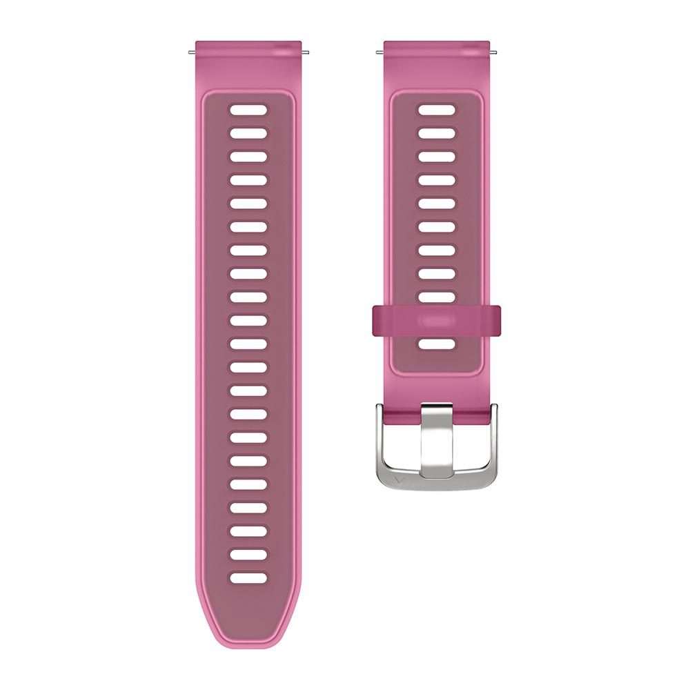 18mm Silver Steel Buckle Translucent Color Silicone Watch Band(Red)