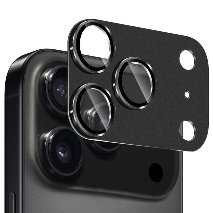 For iPhone 17 Pro Max ENKAY Anti-reflection Camera Lens Frosted Armor Aluminium Alloy ... (Black)