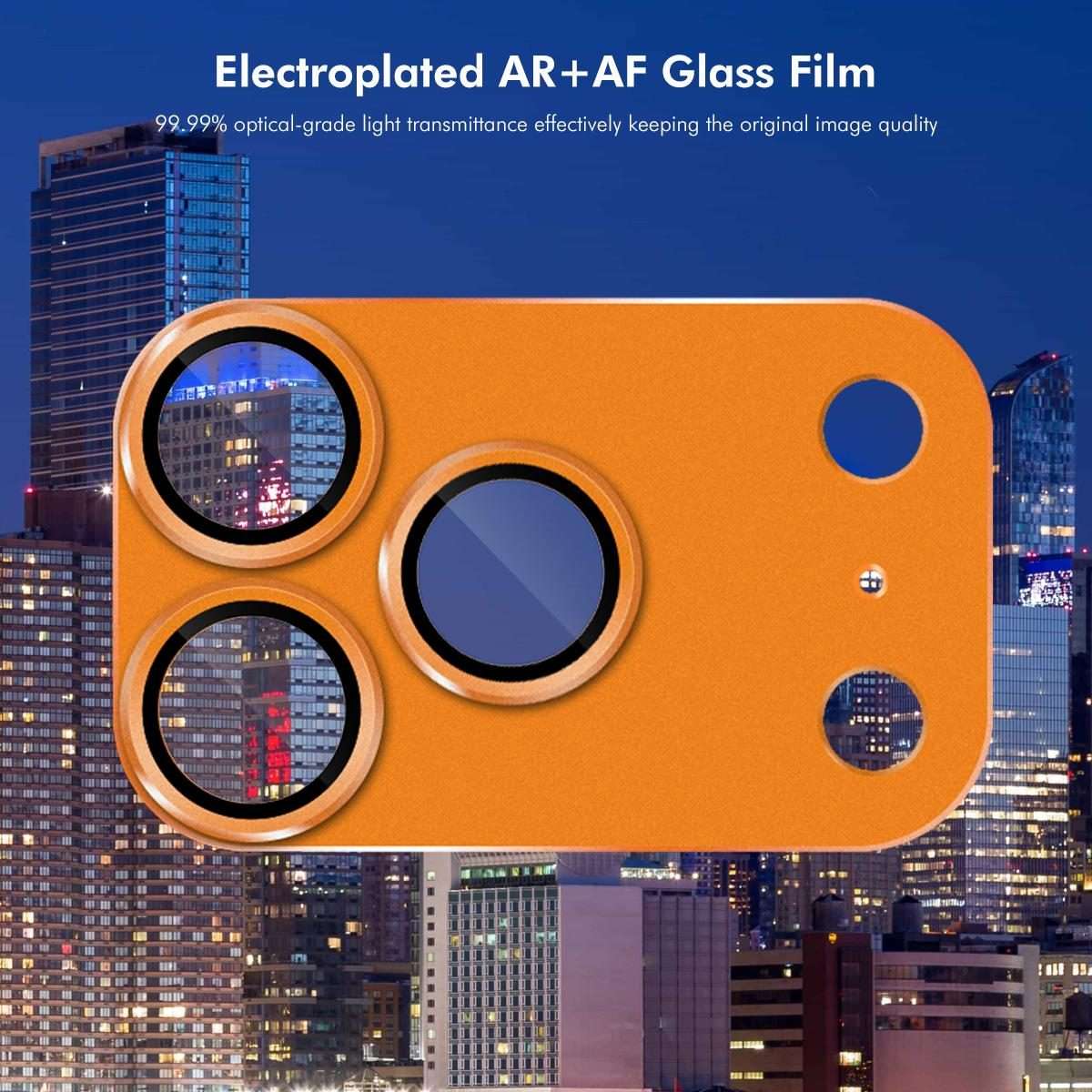 For iPhone 17 Pro Max ENKAY Anti-reflection Camera Lens Frosted Armor Aluminium Alloy ... (Orange)