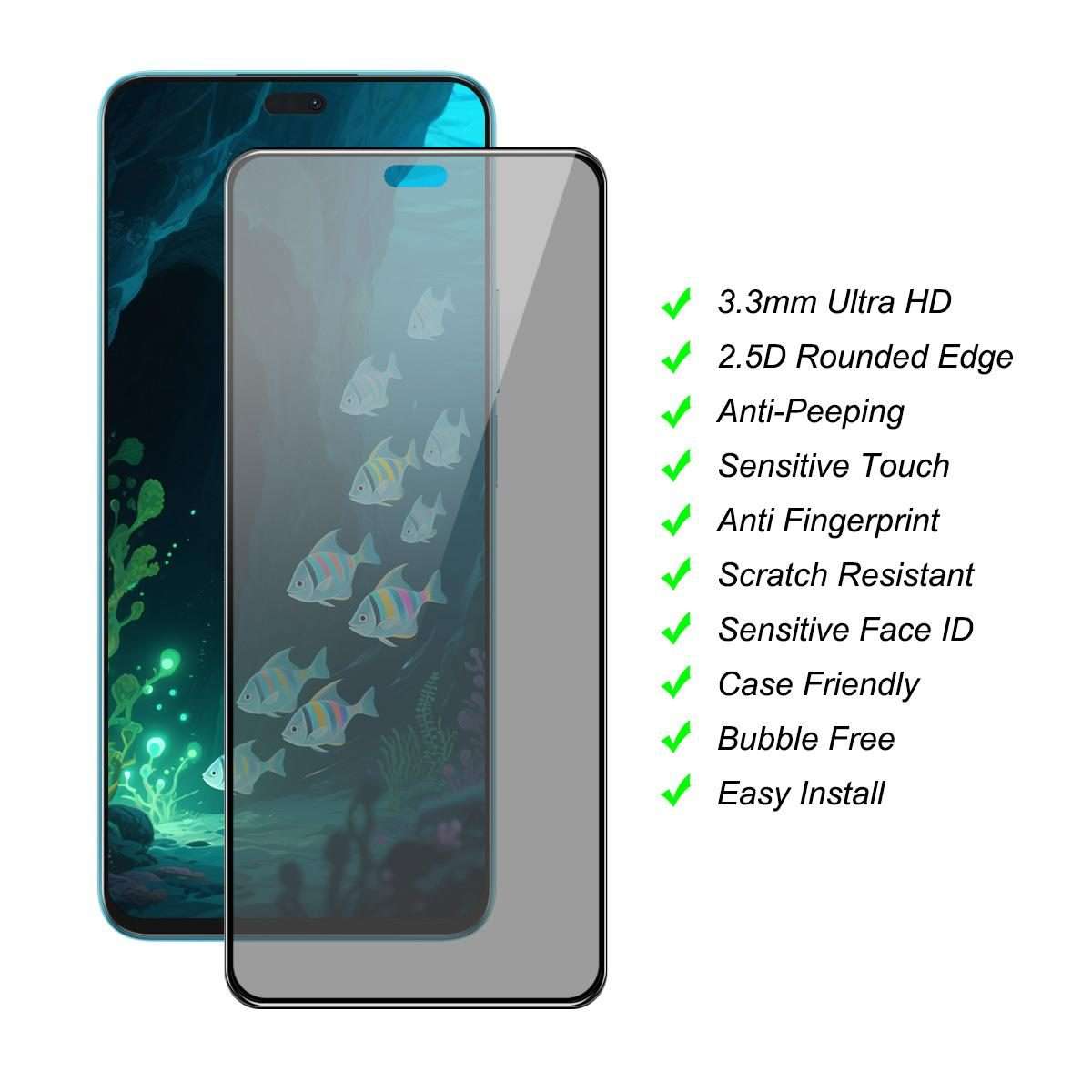 For Honor 400 5G Global 156.5mm JUNSUNMAY 25pcs Silk Print Full Coverage Privacy Tempered Glass Fi
