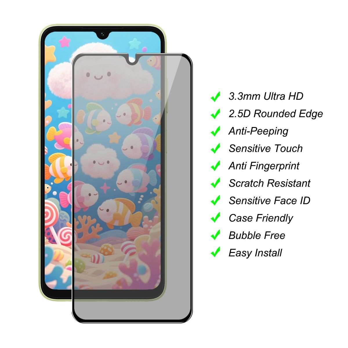 For Honor X5c / X5c Plus JUNSUNMAY 25pcs Silk Print Full Coverage Privacy Tempered Glass Film