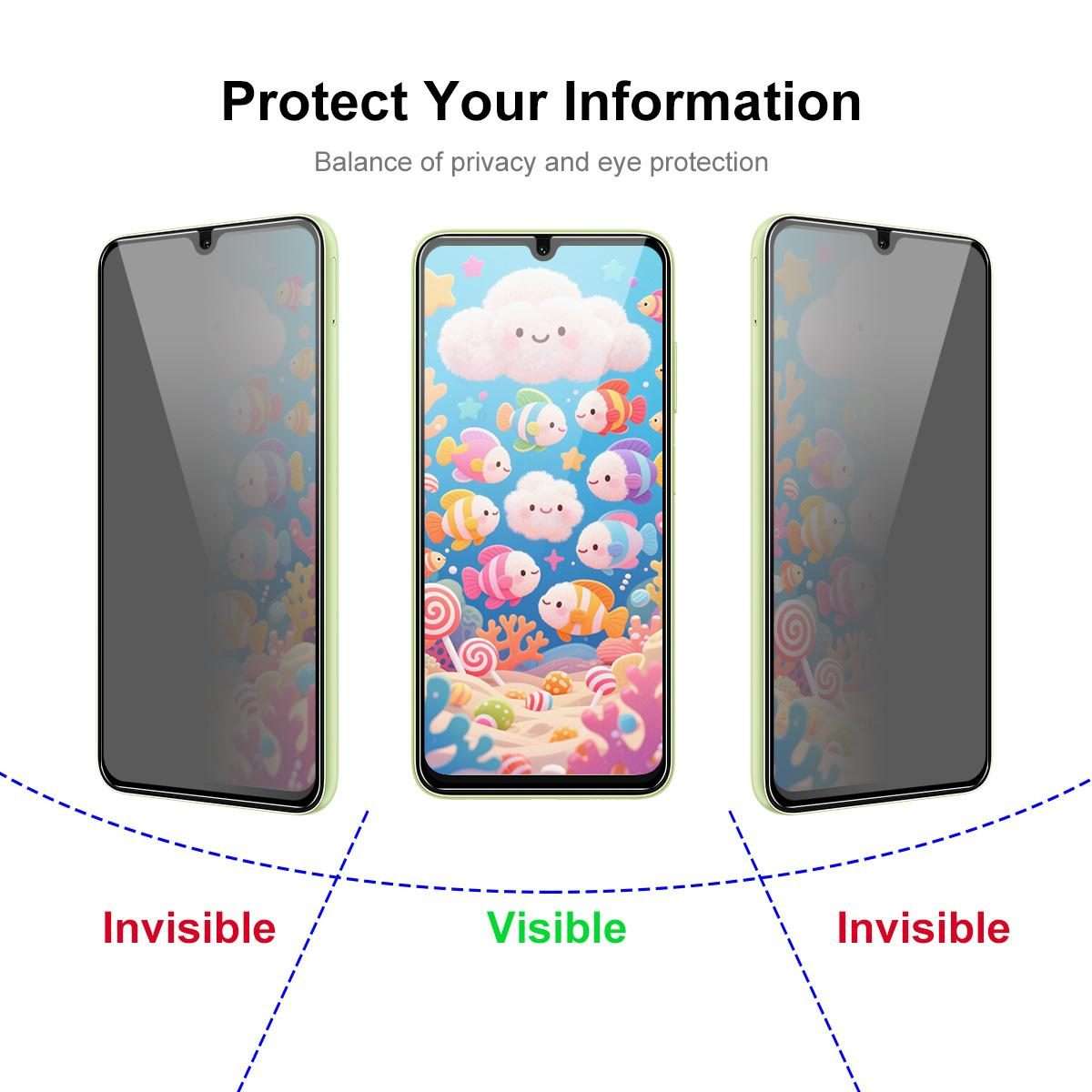 For Honor X5c / X5c Plus JUNSUNMAY 25pcs Silk Print Full Coverage Privacy Tempered Glass Film
