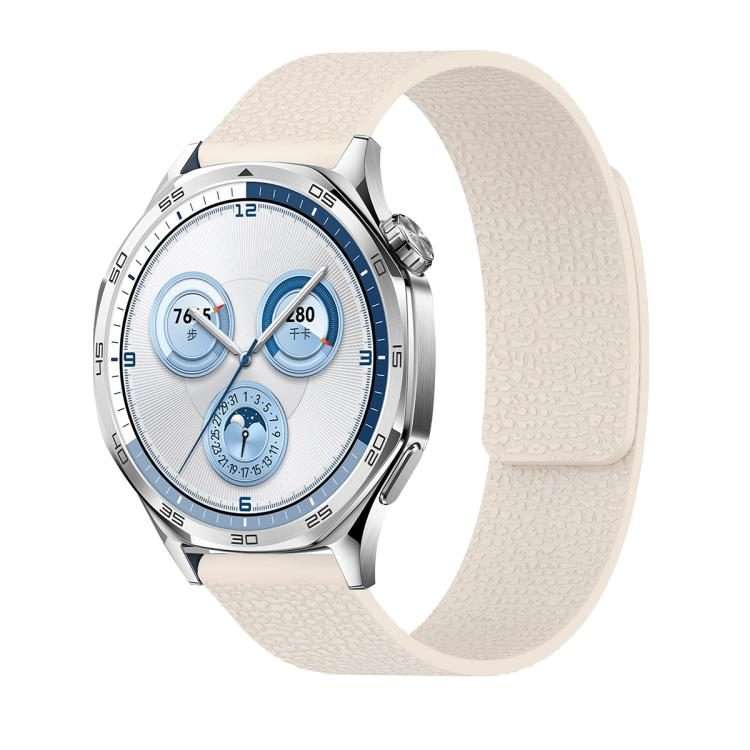18mm Lychee Texture Soft Magnetic Silicone Watch Band(Starlight)