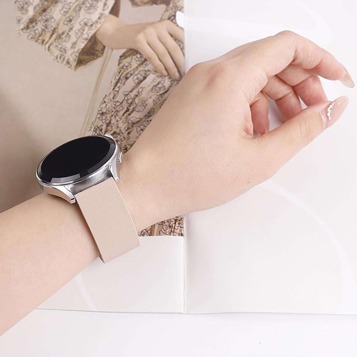 22mm Lychee Texture Soft Magnetic Silicone Watch Band(Gray)