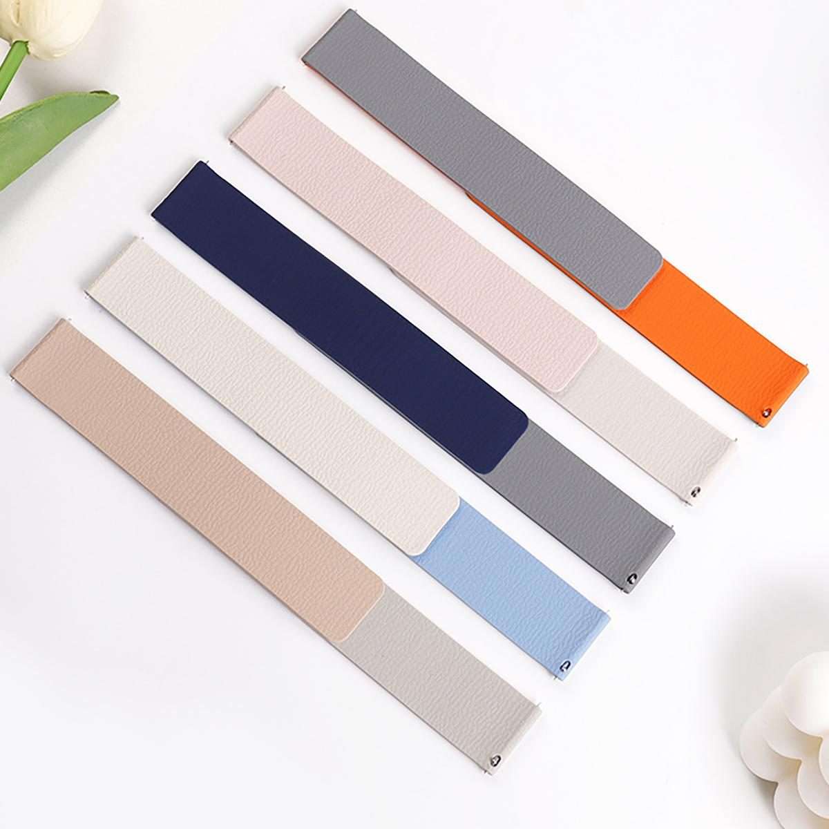 22mm Lychee Texture Soft Magnetic Silicone Watch Band(Gray)